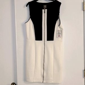 Vince Camuto Black and White Zipper Dress